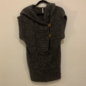 Free People Wool Blend Vest With A Hood